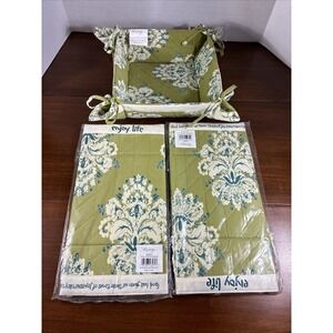 Blessings Unlimited 82461 Enjoy Life Bread Basket New Quilted Fabric Lot  Of 3